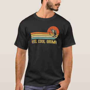 T-shirt Mens Reel Cool Grumpa Pêche Poisson Vintage