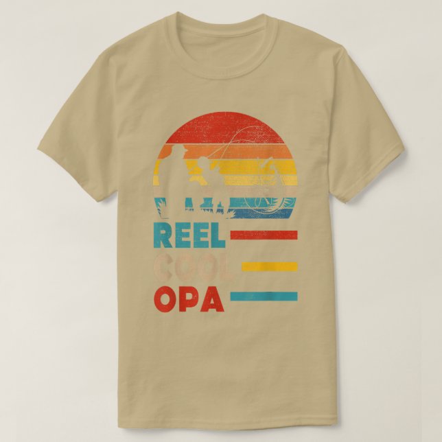 T-shirt Mens Reel Cool Opa Fisherman Daddy Père Day Cadeau (Design devant)