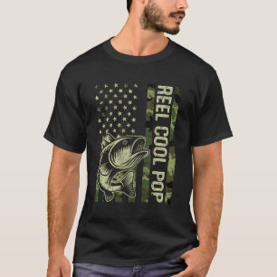 T-shirt Mens Reel Cool Pop Camouflage American Flag Père