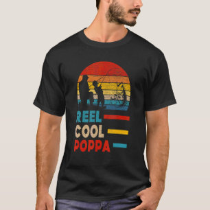 T-shirt Mens Reel Cool Poppa Pêcheur Papa Père Jour F