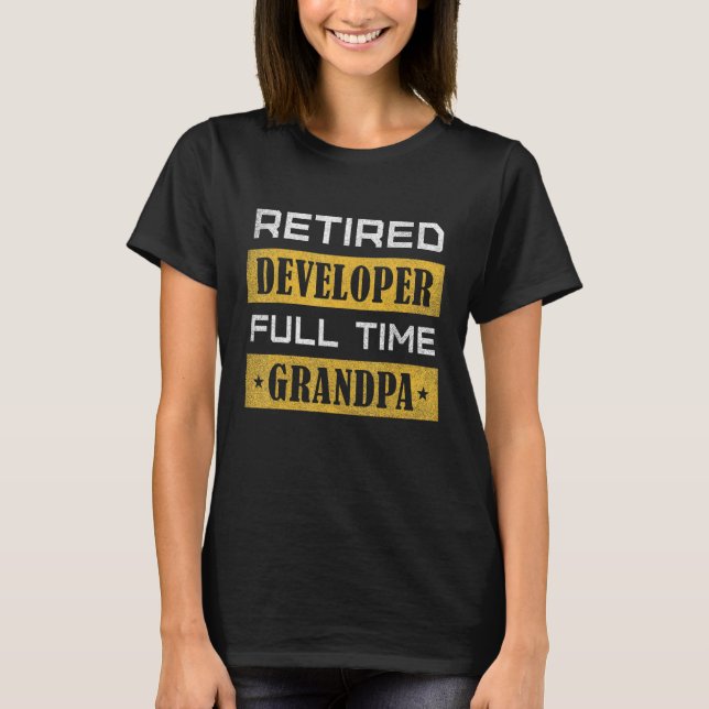 T-shirt Mens Retired Developer Full Time Grandpa Retiremen (Devant)
