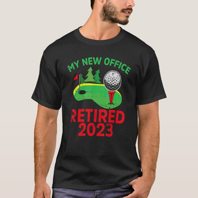 T-shirt Mens Retraite 2023 Golf Golfer Retraité Papa Papa  (Devant)