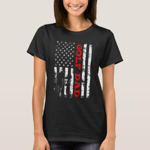 T-shirt Mens Retro American Flag Proud Golf Papa Sport Fat