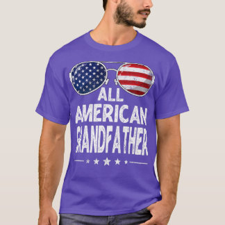 T-shirt Mens Retro Fête des pères All American Grand-père 