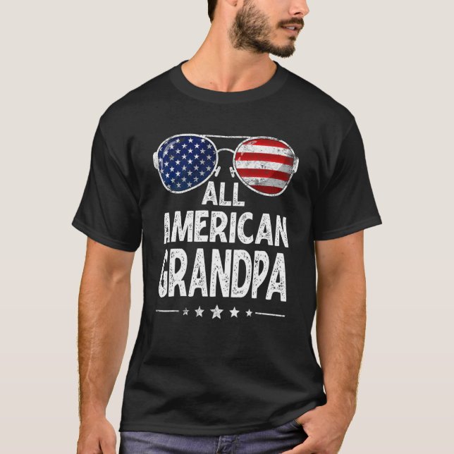 T-shirt Mens Retro Fête des pères Famille Tous Groupe Amér (Devant)