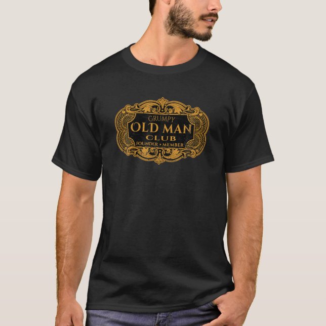 T-shirt Mens Retro Grumpy Old Man Club Fondateur Papa (Devant)