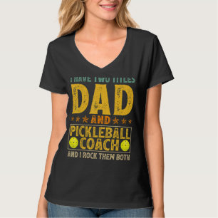 T-shirt Mens Retro J'Ai Deux Titres Papa Et Pickleball Co