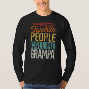 T-shirt Mens Retro Mes Favoris Les Gens M'Appelent Grampa