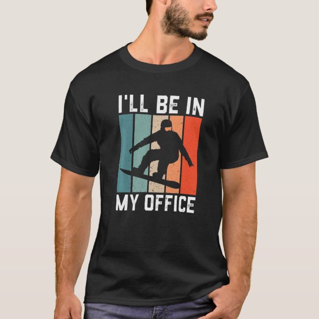 T-shirt Mens Retro Snowboard Pour Hommes Winter Sport Mon  (Devant)