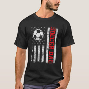 T-shirt Mens Retro Soccer Papa Drapeau Américain 4 juillet