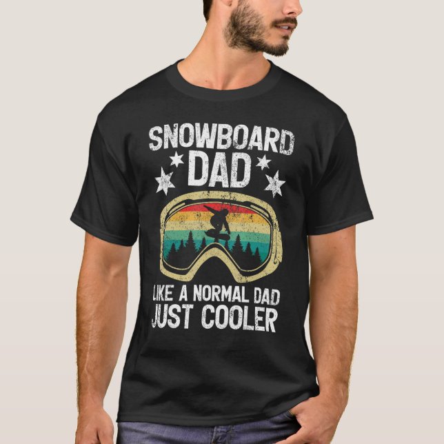 T-shirt Mens Retro Style Snowboarding Papa Like A Regular  (Devant)