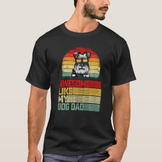 T-shirt Mens Retro Vintage Awesome Comme Mon Schnauzer Chi