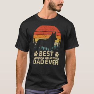 T-shirt Mens Retro Vintage Best Cardigan Welsh Corgi Papa