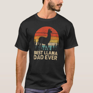 T-shirt Mens Retro Vintage Best Llama Papa Jamais Da Père