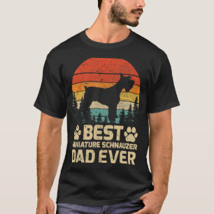 T-shirt Mens Retro Vintage Best Miniature Schnauzer Papa E