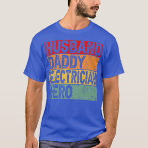 T-shirt Mens Retro Vintage Mari papa Electricien Faune