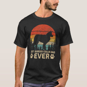 T-shirt Mens Retro Vintage Meilleur Bordure Collie Papa Ja