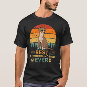 T-shirt Mens Retro Vintage Sunset Best Bloodhound Papa Feu