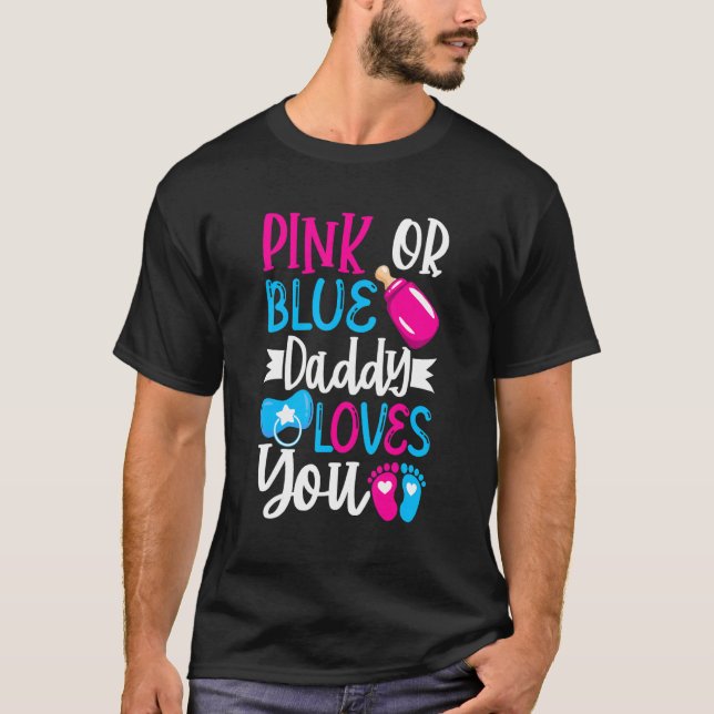 T-shirt Mens Rose Ou Bleu Papa Vous Aime Papa À Être Gen (Devant)