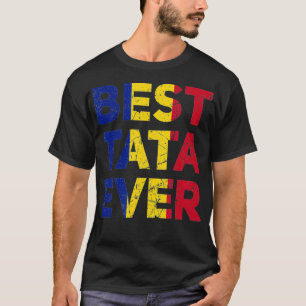 T-shirt Mens Roumain Papa Tata Fête des pères Meilleur Tat