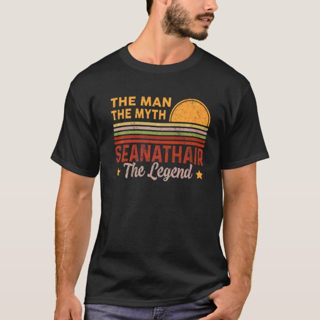 T-shirt Mens Seanathair L'Homme Mythe Légende Rétro Grand- (Devant)