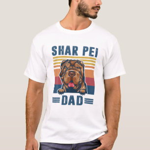 T-shirt Mens Shar Pei Papa Père Retro Shar Pei Cadeaux Chi