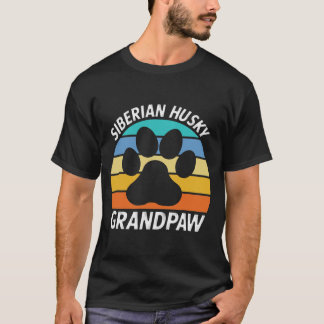 T-shirt Mens Siberian Husky Grandpa Funny Husky Amoureux d
