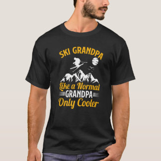 T-shirt Mens Ski Grand-Père Un Grand-Père Normal Seulement