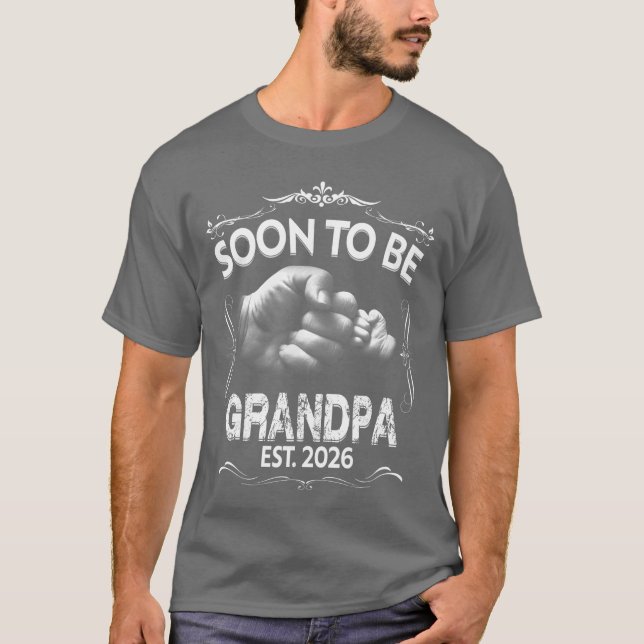 T-shirt Mens Soon to be Grandpa 2026 Pregnancy Announcemen (Devant)