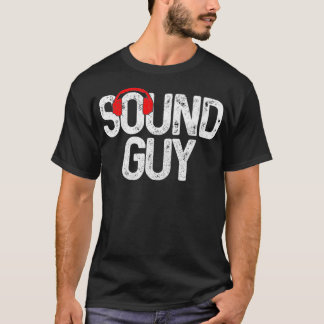 T-shirt Mens Sound Guy Casques Audio Engineer Sound Tec
