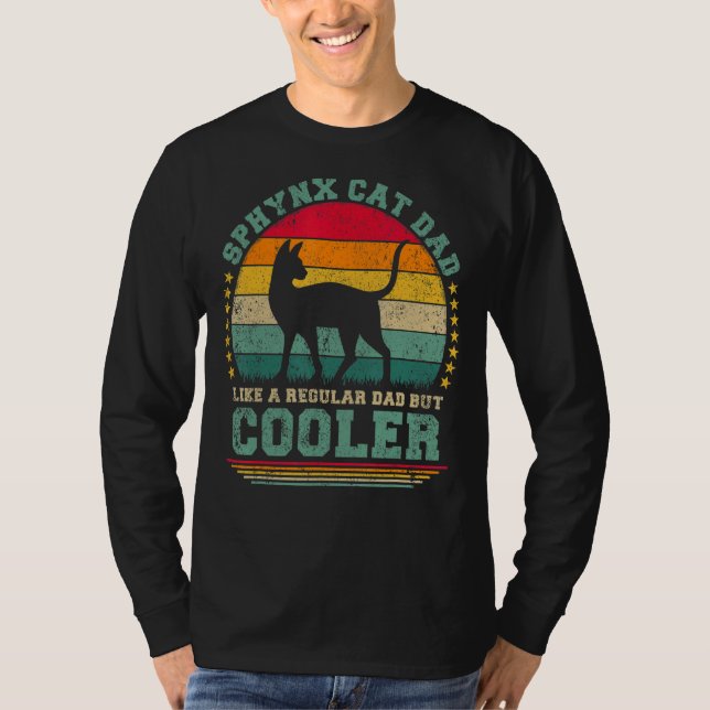 T-shirt Mens Sphynx Chat Papa Comme Un Père Régulier Mais  (Devant)