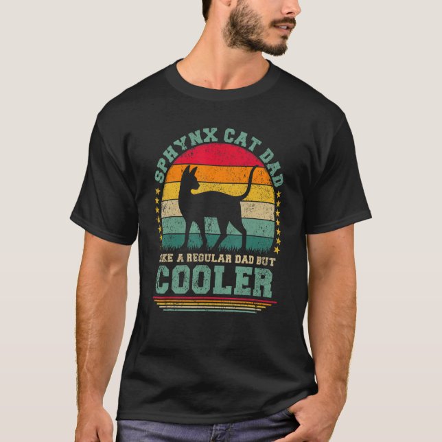 T-shirt Mens Sphynx Chat Papa Comme Un Père Régulier Mais  (Devant)