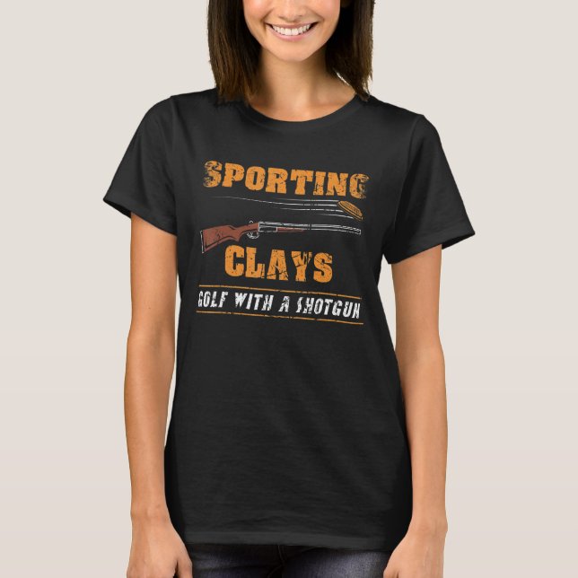 T-shirt Mens Sporting Clays Golf Avec Tir À Feu (Devant)