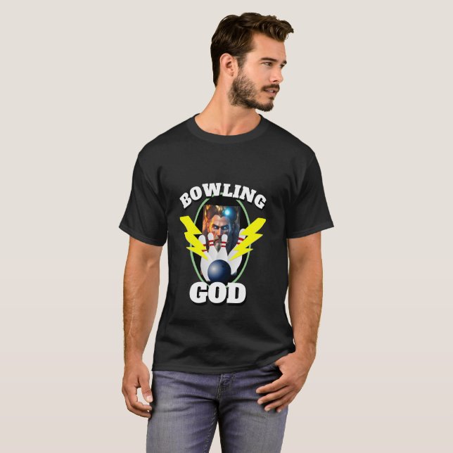 T-shirt Mens Sports Bowling Shirt BOWLING DIEU (Devant entier)