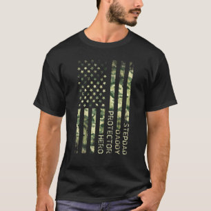 T-shirt Mens Stepdad Daddy Protecteur Héros Fête des pères