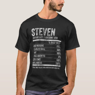 T-shirt Mens Steven Nutrition Nom personnalisé Nom amusant