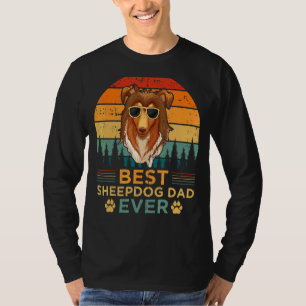 T-shirt Mens Style Rétro Meilleur chien de berger Papa Jam
