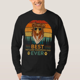 T-shirt Mens Style Rétro Meilleur Shetland Sheepdog Papa J
