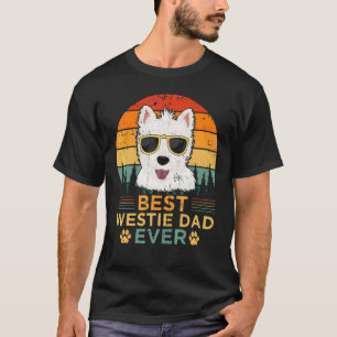 T-shirt Mens style rétro Meilleur Westie Papa Jamais Fête