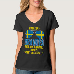 T-shirt Mens Suédois Grand-père Suède Drapeau Lunettes de
