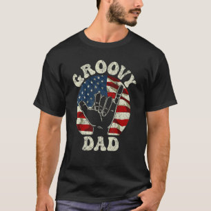 T-shirt Mens Super Papa les années 70 esthétique USA Drape