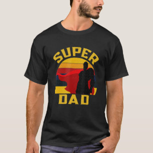 T-shirt Mens Super Papa Père Superhero Et Meilleur Mari F