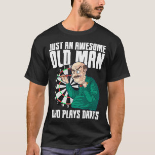 T-shirt Mens Super Vieux Homme Darts Joueur Dartboard Jeu