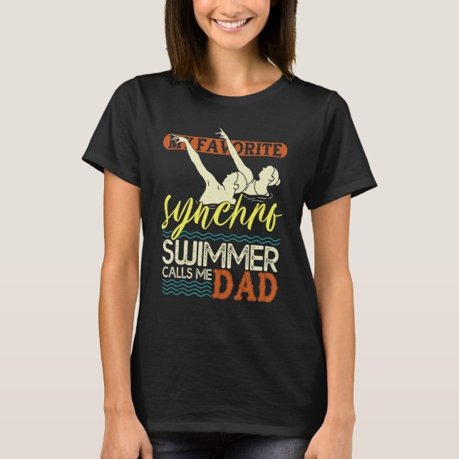T-shirt Mens Synchronized Swimming Dad Favorite Synchro Sw (Devant)