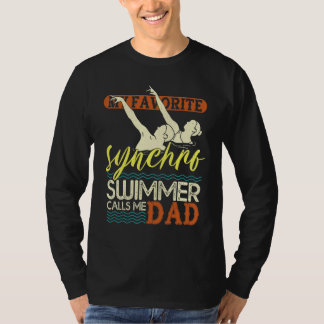 T-shirt Mens Synchronized Swimming Dad Favorite Synchro Sw