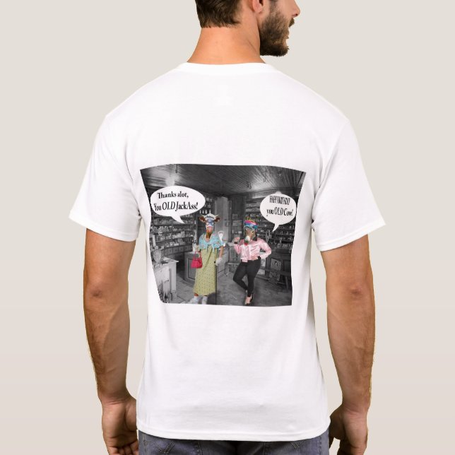 T-shirt mens tee. Bonne vache et veste d'anniversaire (Dos)