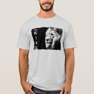 T-shirt Mens Tee - shirts modernes Lion Face Modèle Ash