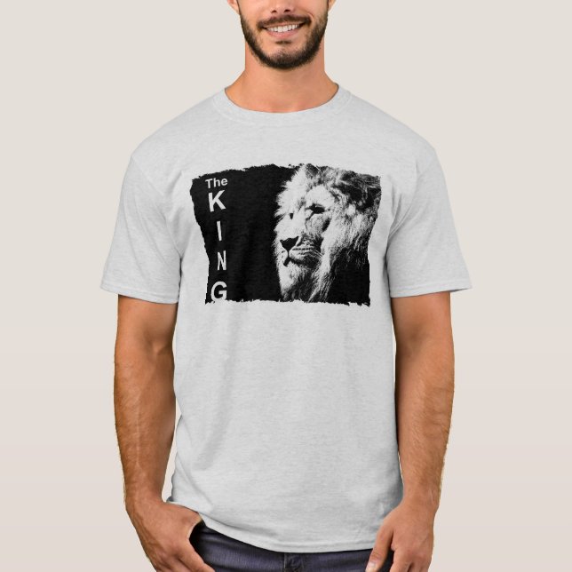 T-shirt Mens Tee - shirts modernes Lion Face Modèle Ash (Devant)