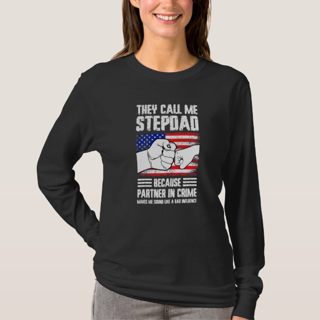 T-shirt Mens they call me stepdad because partner in crime (Devant)