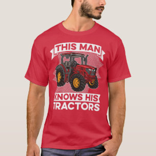 T-shirt Mens This Man Knows His Tractors  Farm Farmer Farm